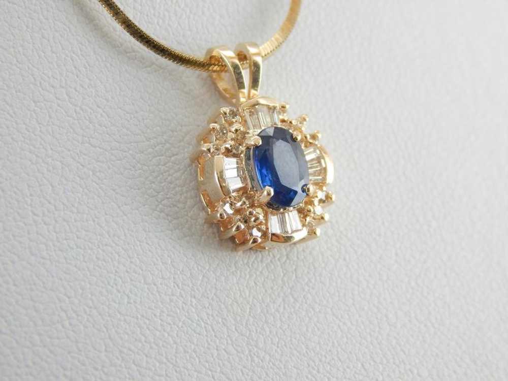 Beautiful and Refined Sapphire and Diamond Pendan… - image 5