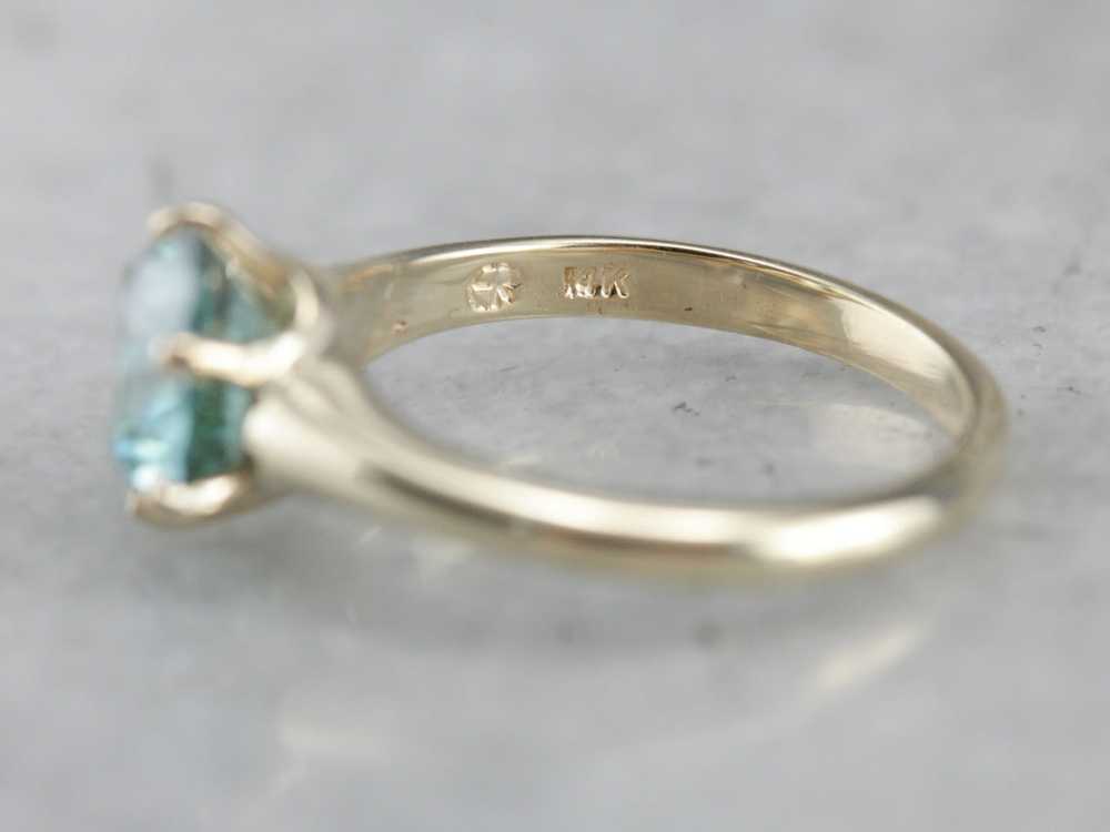 Blue Zircon Solitaire Ring - image 4