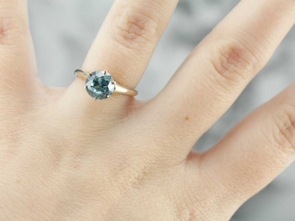 Blue Zircon Solitaire Ring - image 5