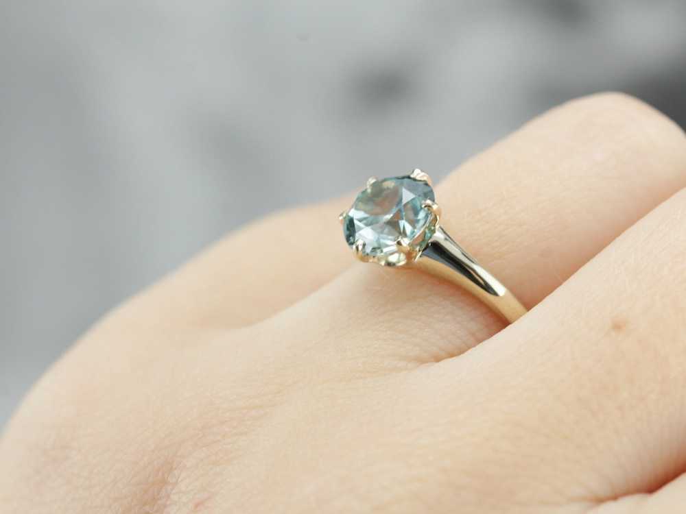 Blue Zircon Solitaire Ring - image 6