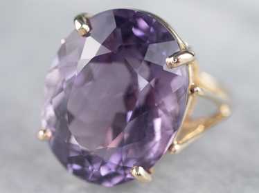 Gold Amethyst Cocktail Ring - image 1