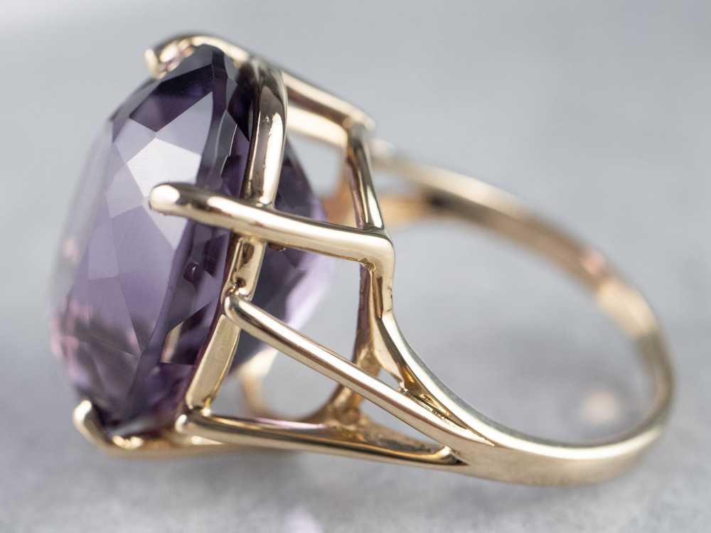 Gold Amethyst Cocktail Ring - image 4