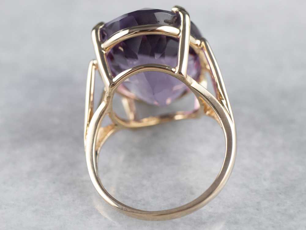 Gold Amethyst Cocktail Ring - image 5