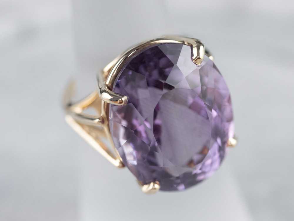 Gold Amethyst Cocktail Ring - image 7