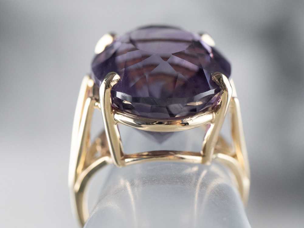 Gold Amethyst Cocktail Ring - image 8