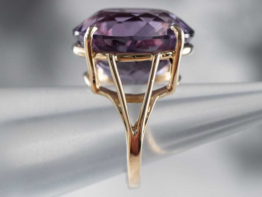 Gold Amethyst Cocktail Ring - image 9