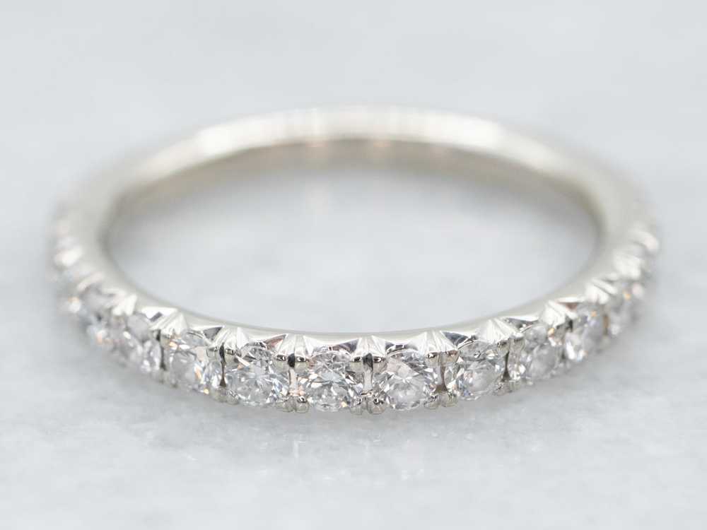 Classic White Gold Diamond Encrusted Band - image 1