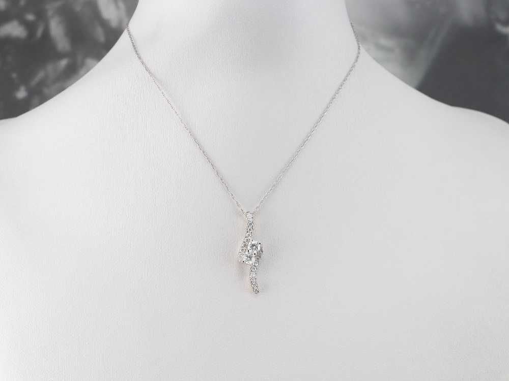 Modern Diamond White Gold Pendant - image 10