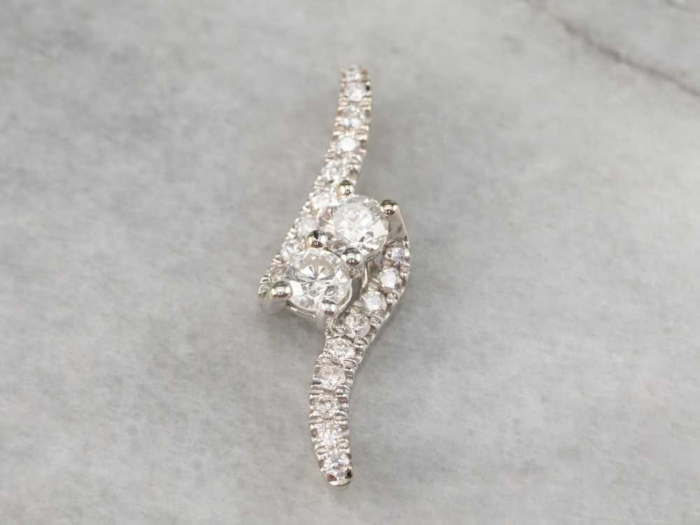 Modern Diamond White Gold Pendant - image 2