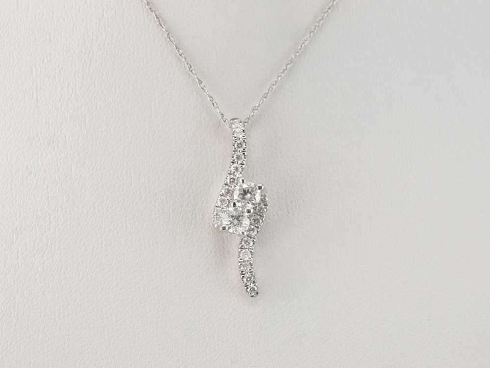 Modern Diamond White Gold Pendant - image 8