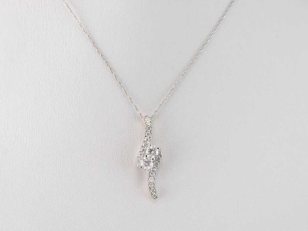 Modern Diamond White Gold Pendant - image 9