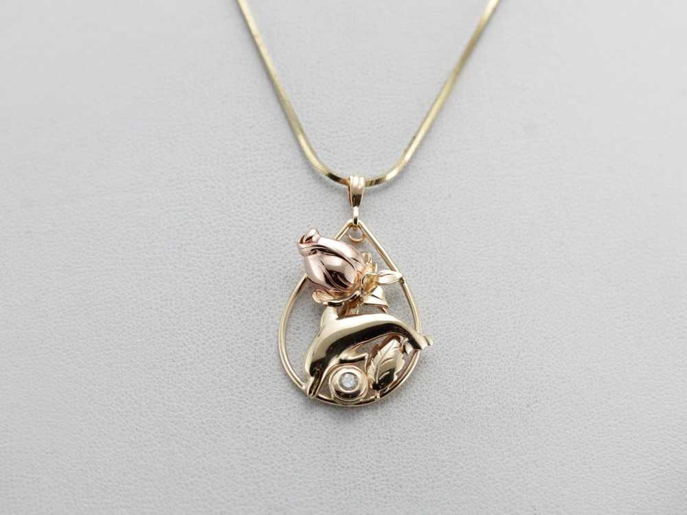 The Porpoise Rose, Sweet Multi Color Pendant with… - image 4