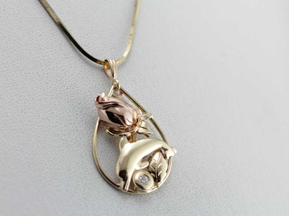 The Porpoise Rose, Sweet Multi Color Pendant with… - image 5