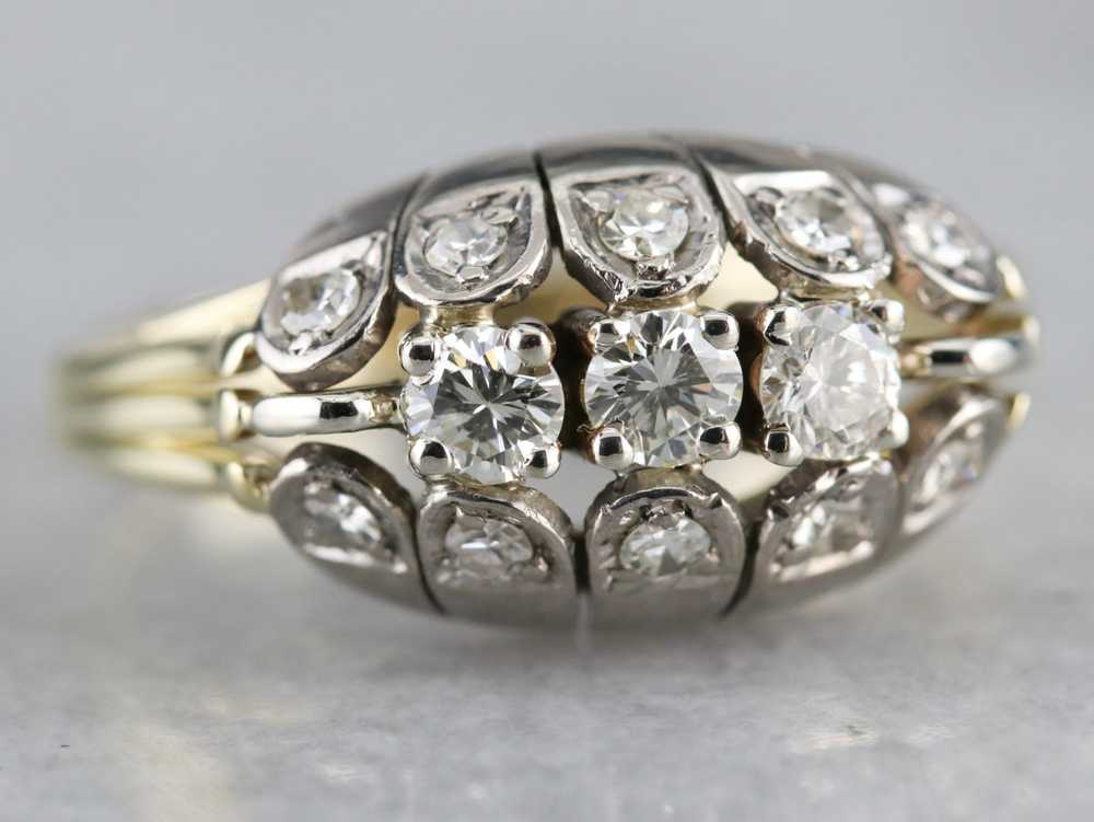 Vintage Multi Diamond Cocktail Ring - image 1