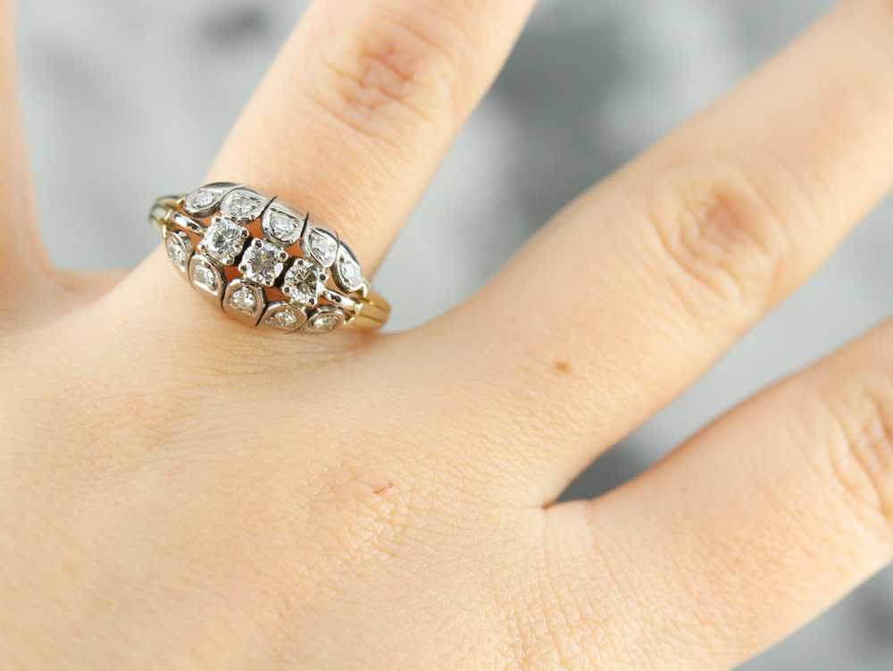 Vintage Multi Diamond Cocktail Ring - image 4
