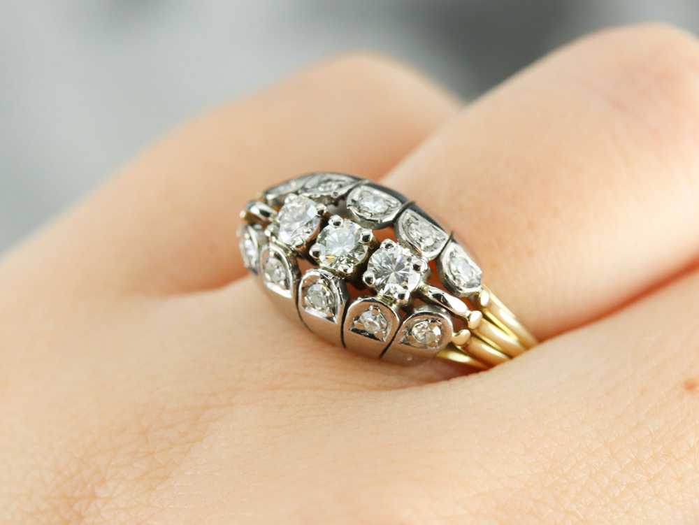Vintage Multi Diamond Cocktail Ring - image 5