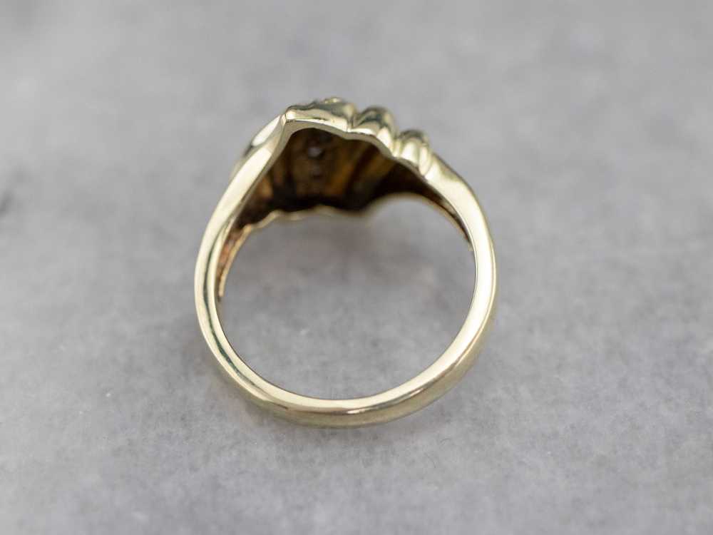 Yellow Gold Diamond Cocktail Ring - image 4