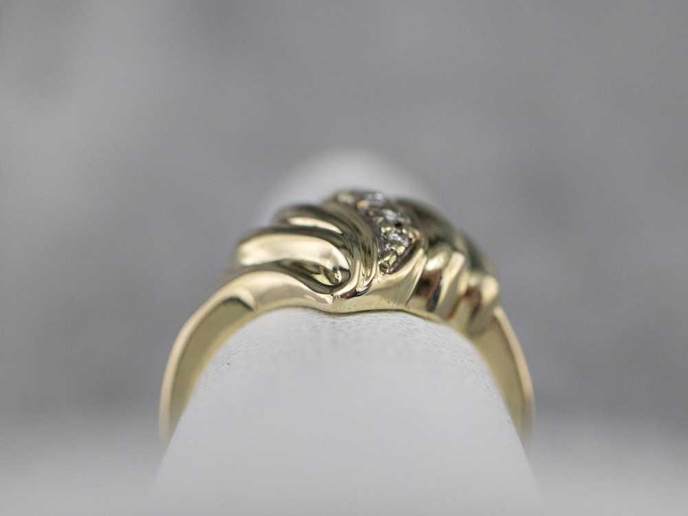 Yellow Gold Diamond Cocktail Ring - image 9