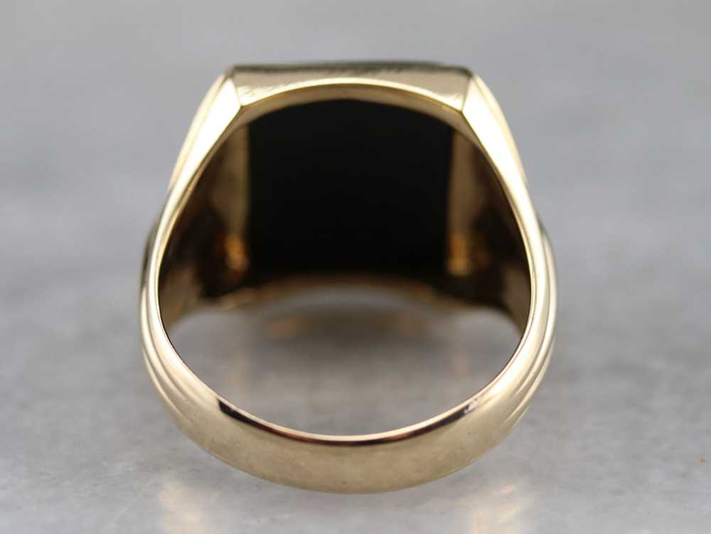 Retro Era Black Onyx Men's Ring - image 5