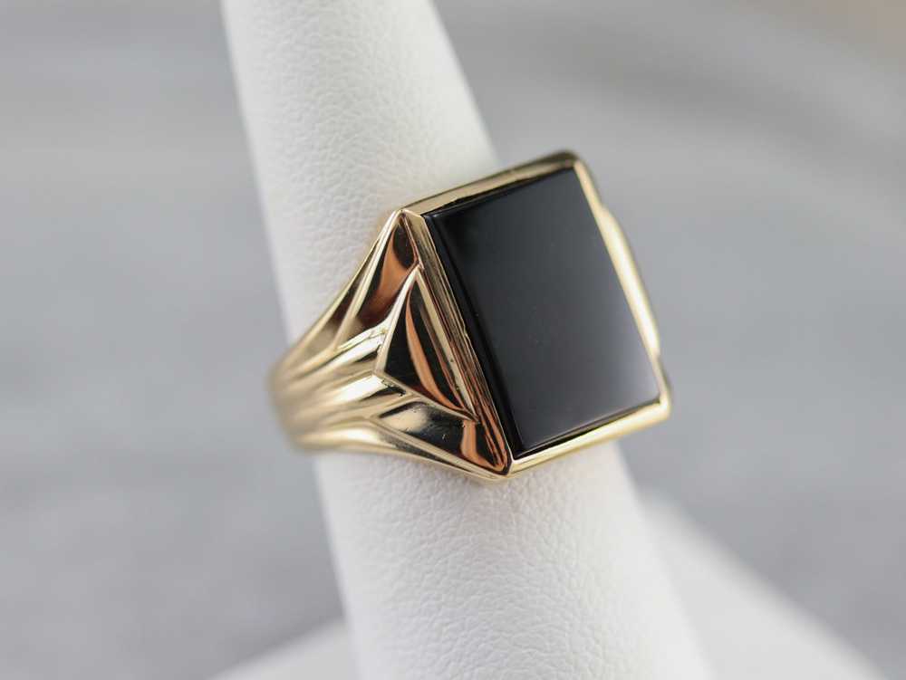 Retro Era Black Onyx Men's Ring - image 7