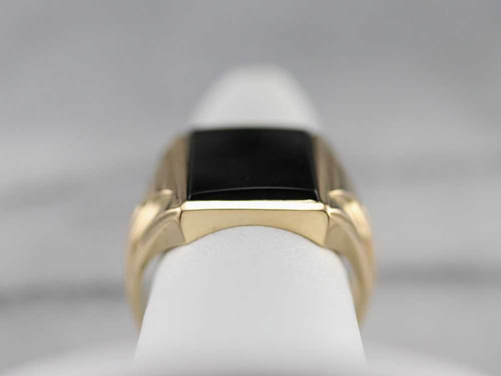 Retro Era Black Onyx Men's Ring - image 8