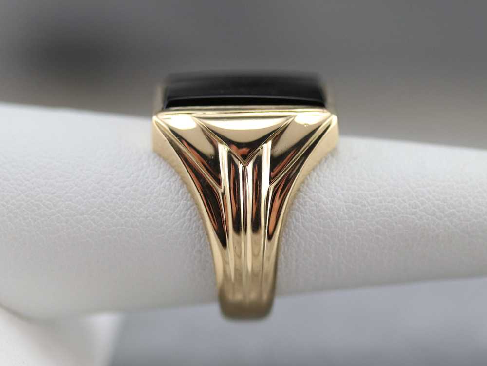 Retro Era Black Onyx Men's Ring - image 9