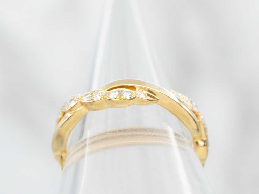 Yellow Gold Diamond Twisted Band - image 3