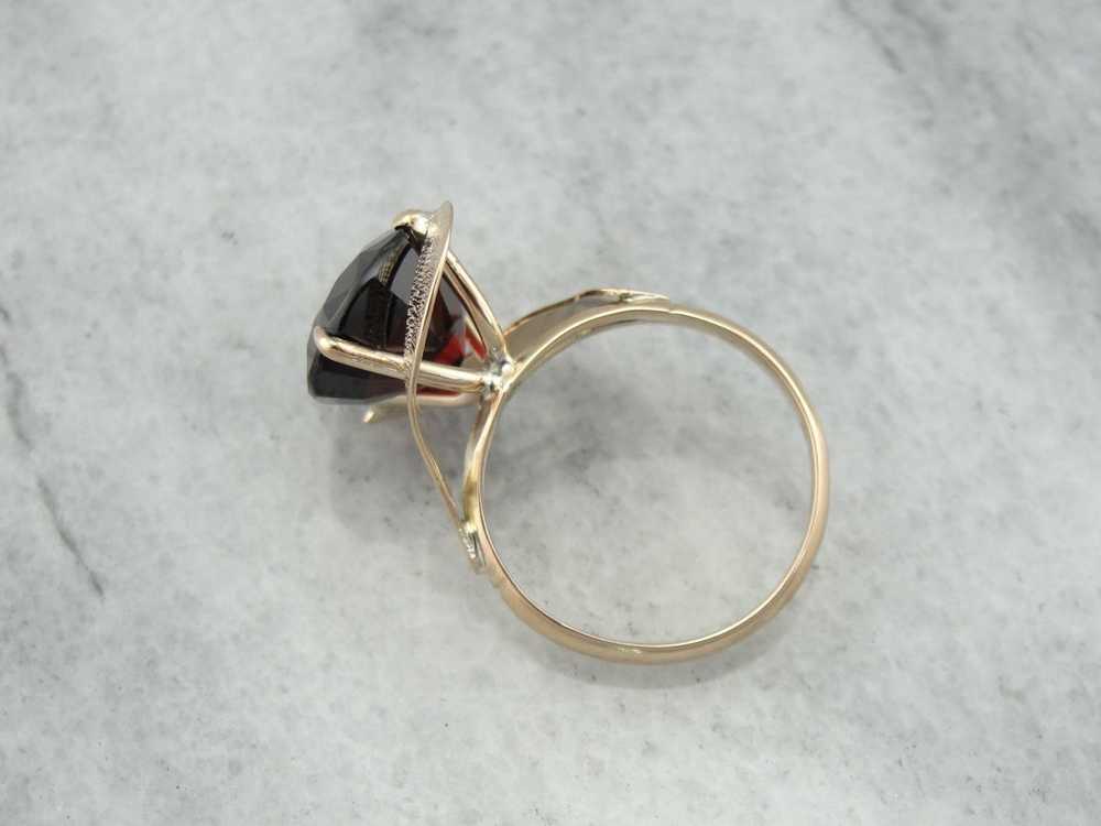 Simplistic Bypass Design Garnet Solitaire in Rosy… - image 3