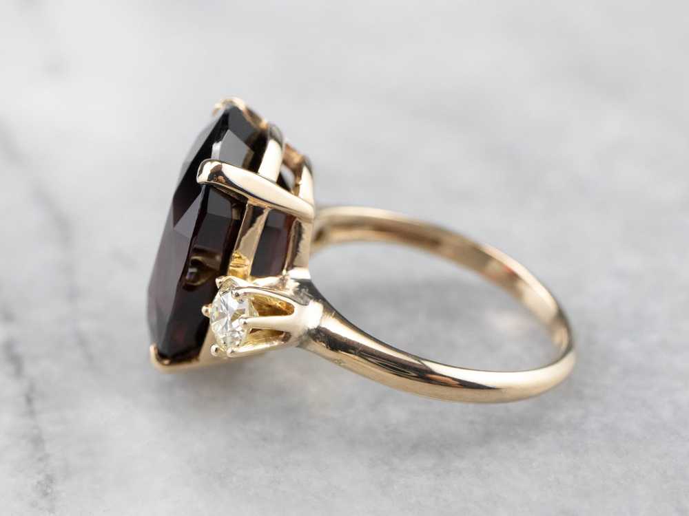 Three Stone Garnet and Diamond Ring - image 4