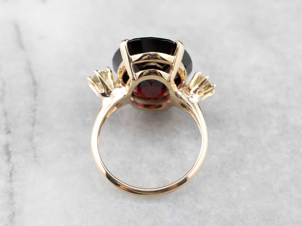 Three Stone Garnet and Diamond Ring - image 5