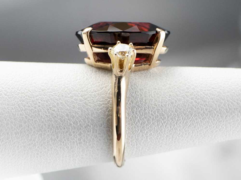 Three Stone Garnet and Diamond Ring - image 9