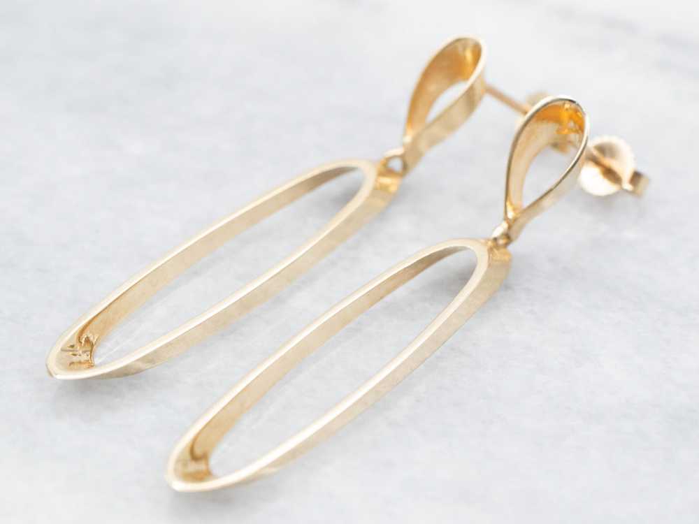 Elongated Oval Drop Earrings - image 1