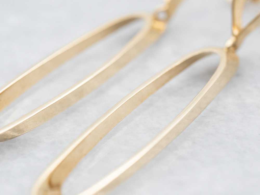 Elongated Oval Drop Earrings - image 4