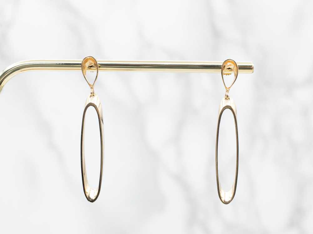 Elongated Oval Drop Earrings - image 5