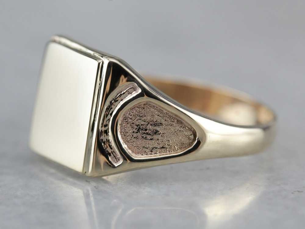 Yellow Gold Signet Ring - image 1