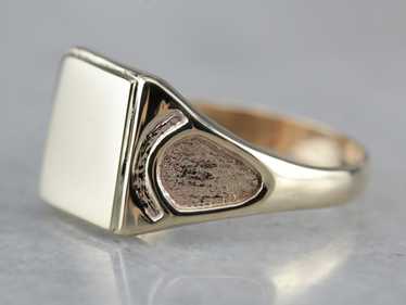 Yellow Gold Signet Ring - image 1