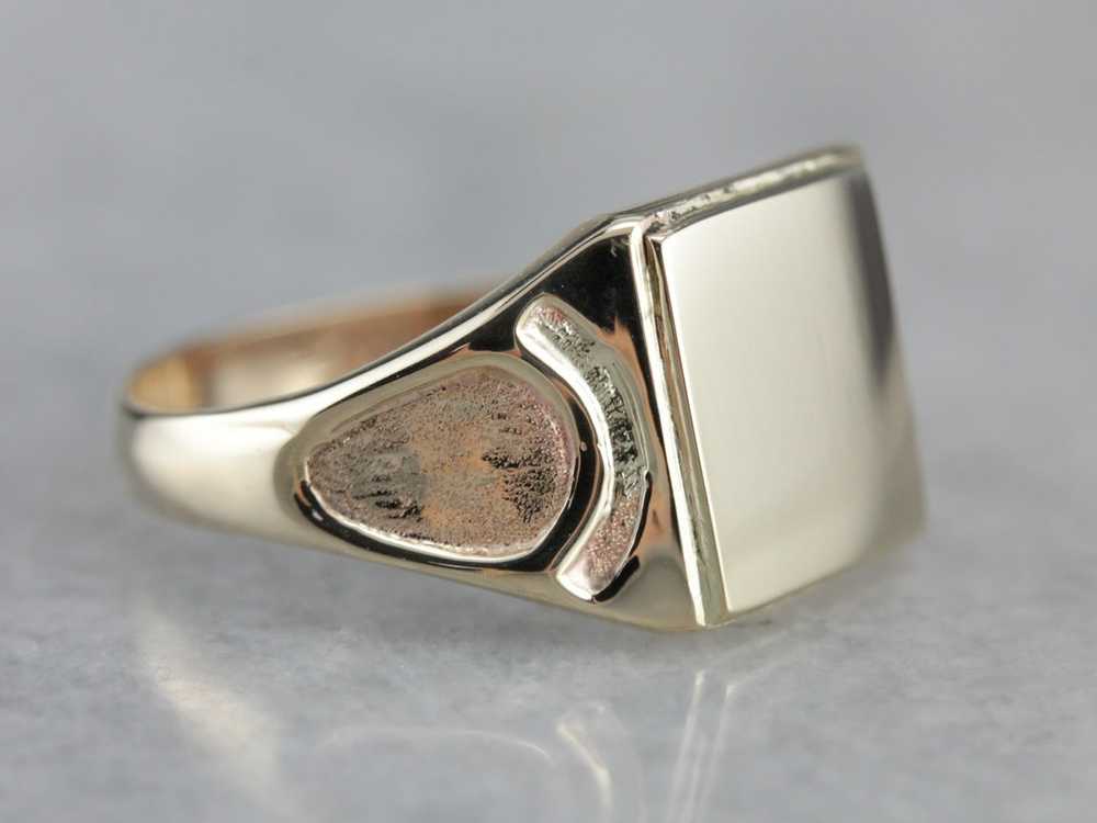 Yellow Gold Signet Ring - image 2