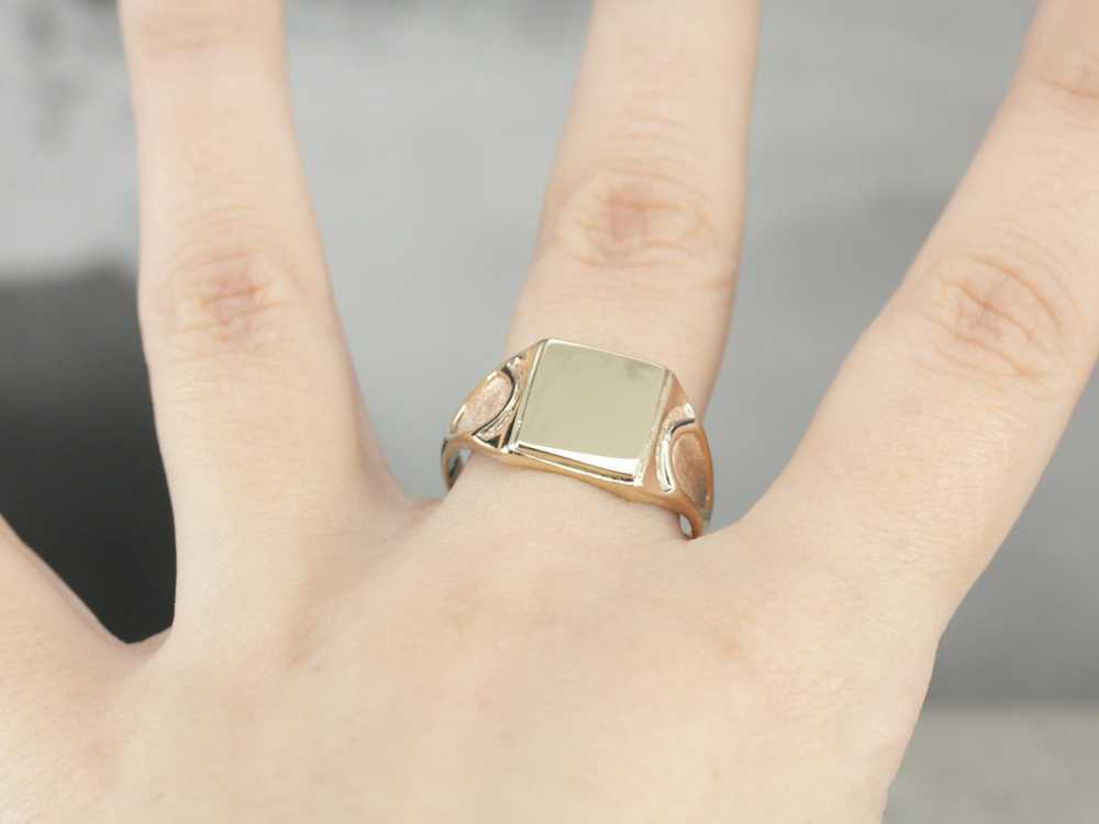 Yellow Gold Signet Ring - image 4