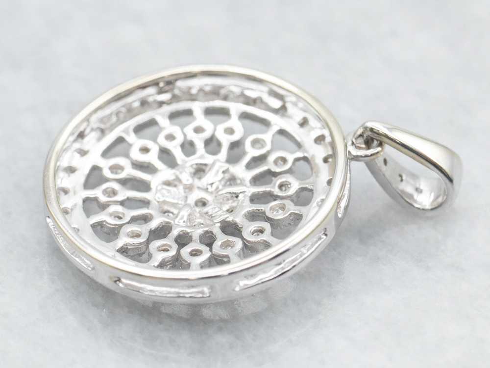 Floral Filigree Diamond Pendant - image 2