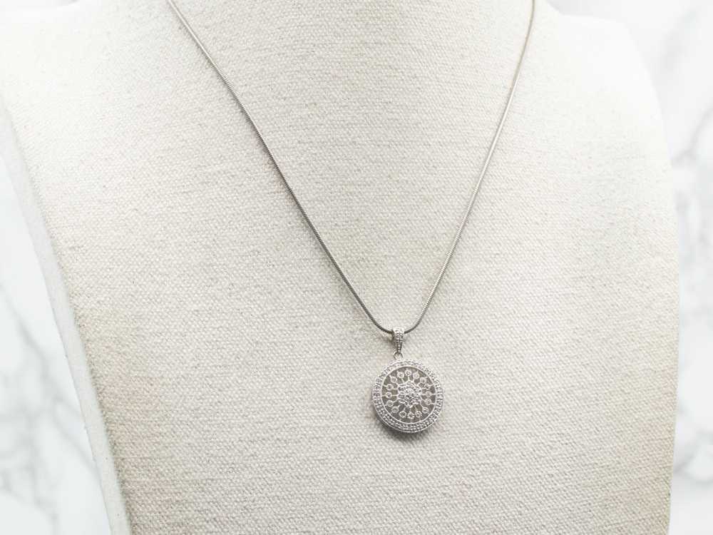 Floral Filigree Diamond Pendant - image 4