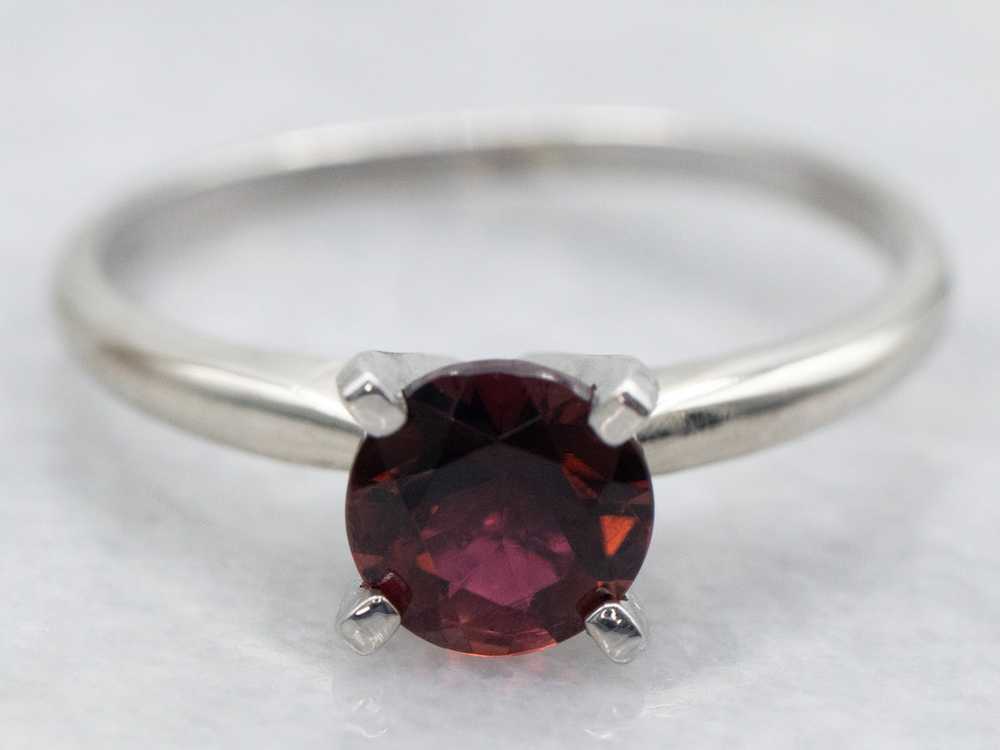 Blackberry Tourmaline Solitaire Ring - image 1