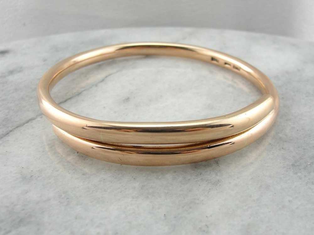 Rose Gold English Bangle Bracelet - image 1