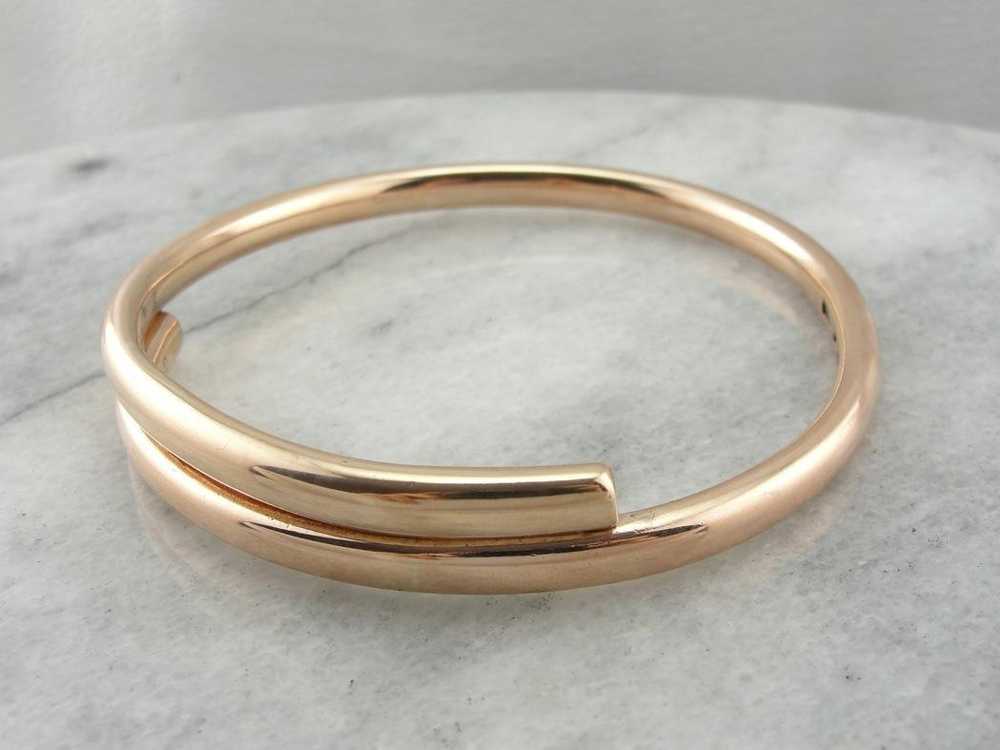 Rose Gold English Bangle Bracelet - image 2