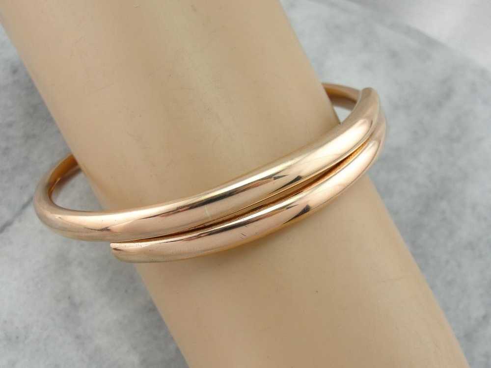 Rose Gold English Bangle Bracelet - image 5