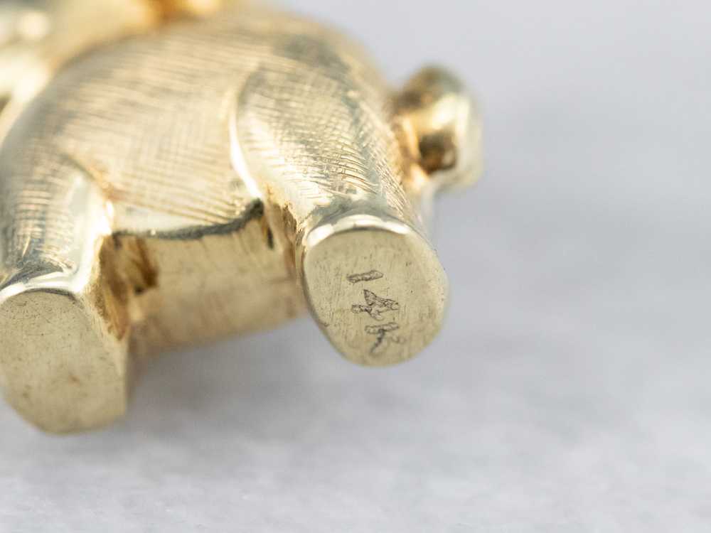 Puffy Gold Elephant Charm Pendant - image 6