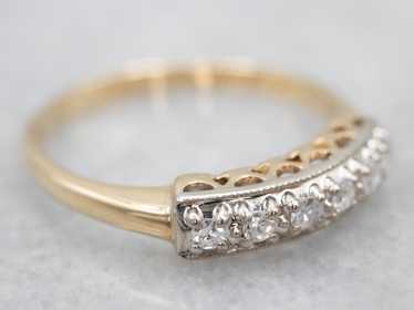 Two Tone Diamond Wedding Band - image 1