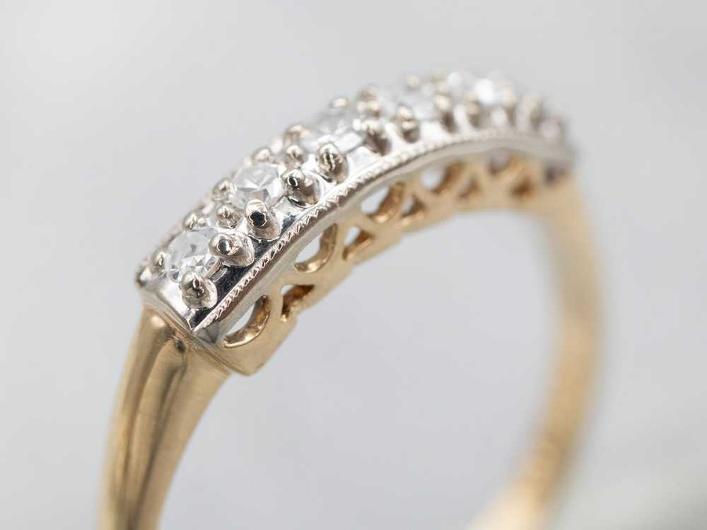 Two Tone Diamond Wedding Band - image 3