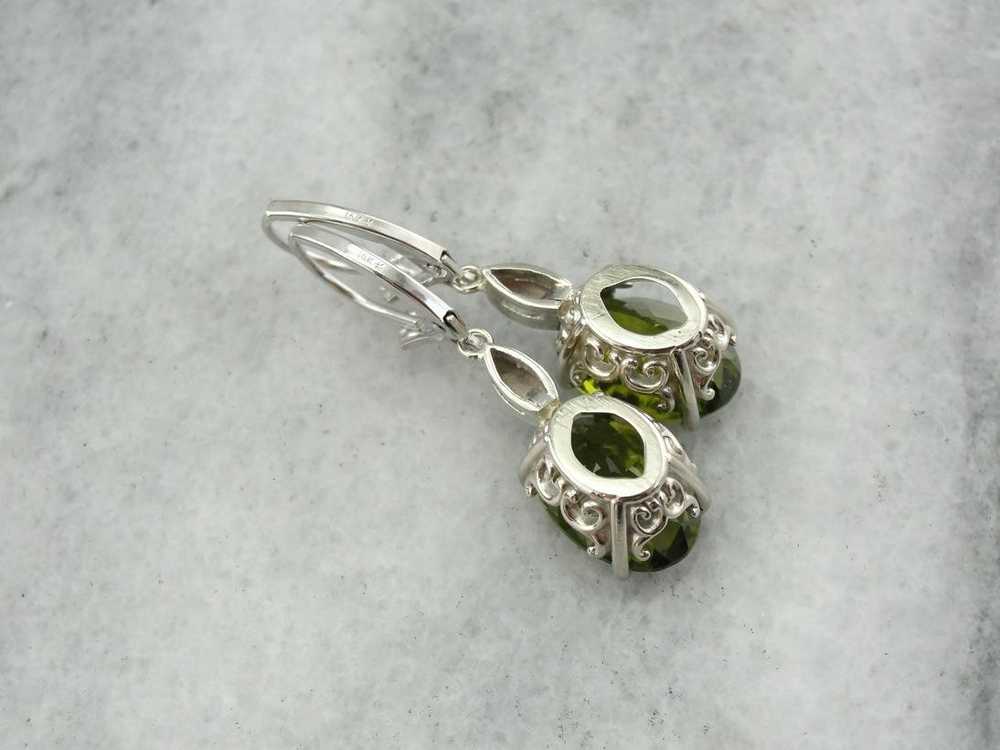 Most Olive: Deep Green Peridot Drop Earrings - image 4