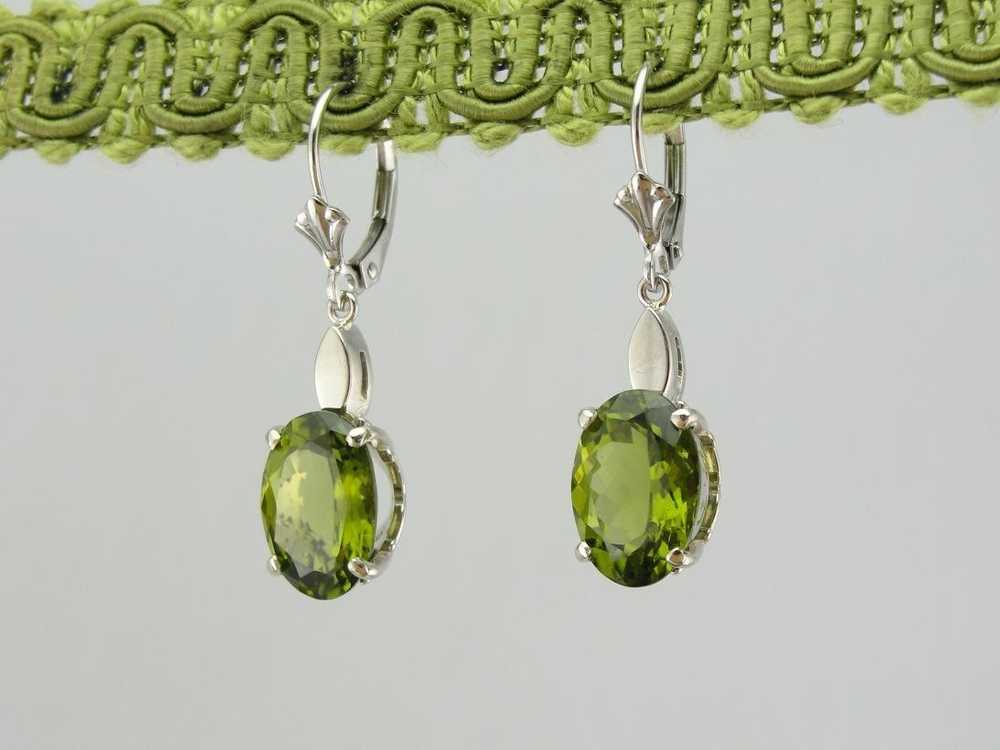 Most Olive: Deep Green Peridot Drop Earrings - image 5