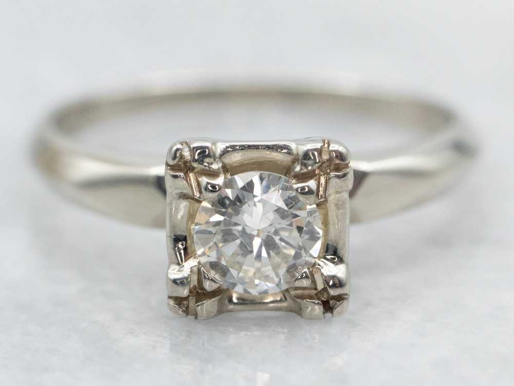 Vintage Diamond Solitaire Engagement Ring - image 1